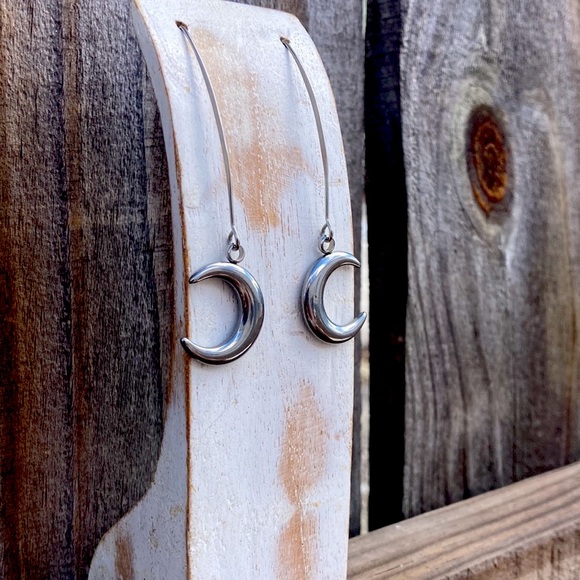 Moon Goddess Heavy Stainless Steel Earrings - Picture 12 of 12